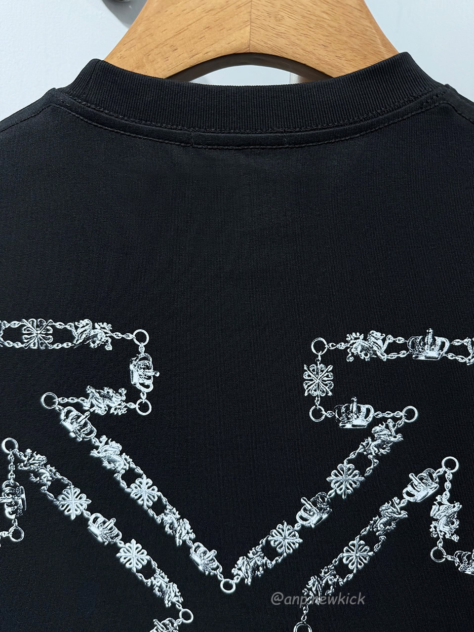 Off White Script Arrow Embroidered Black T Shirt (6) - www.newkick.vip